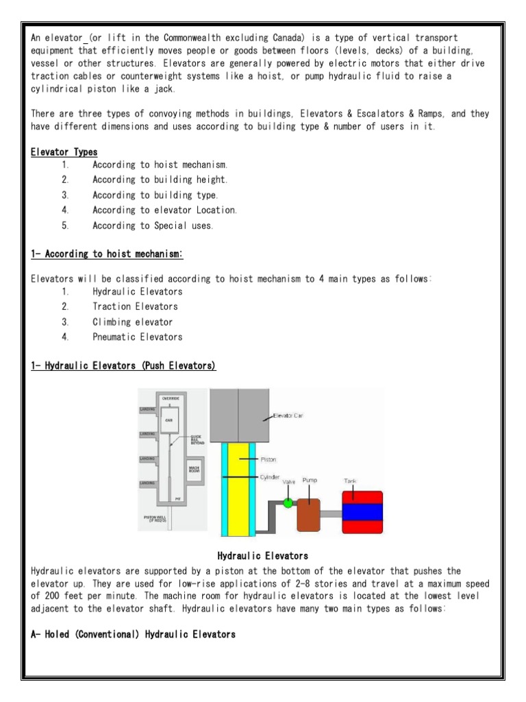 An Elevator Pdf Escalator Elevator