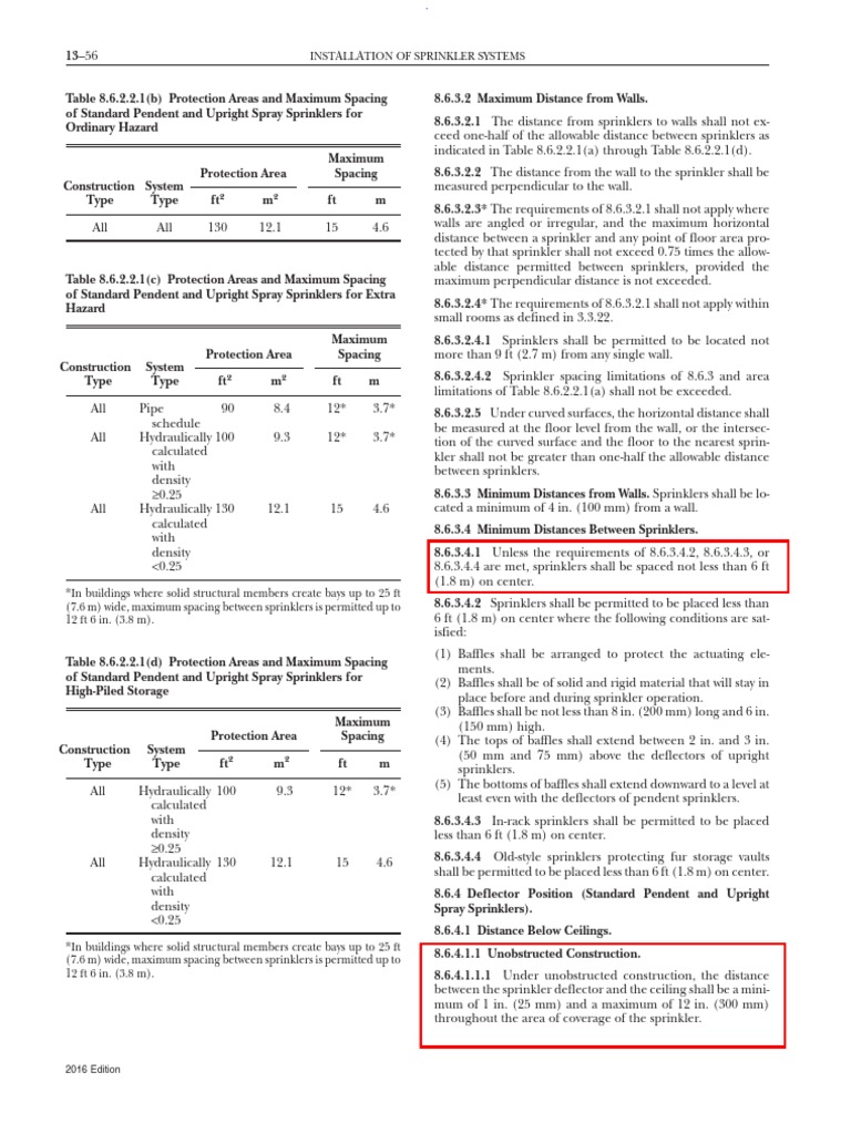 Sprinkler Installation Distance Standards | PDF | Fire Sprinkler System ...