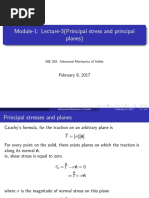 Module-1: Lecture-3 (Principal Stress and Principal Planes) : February 9, 2017