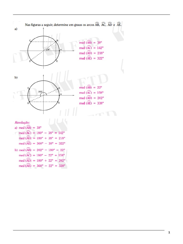 1 Ano Ciclo Trigonometrico Exercicios Resolvidos | PDF