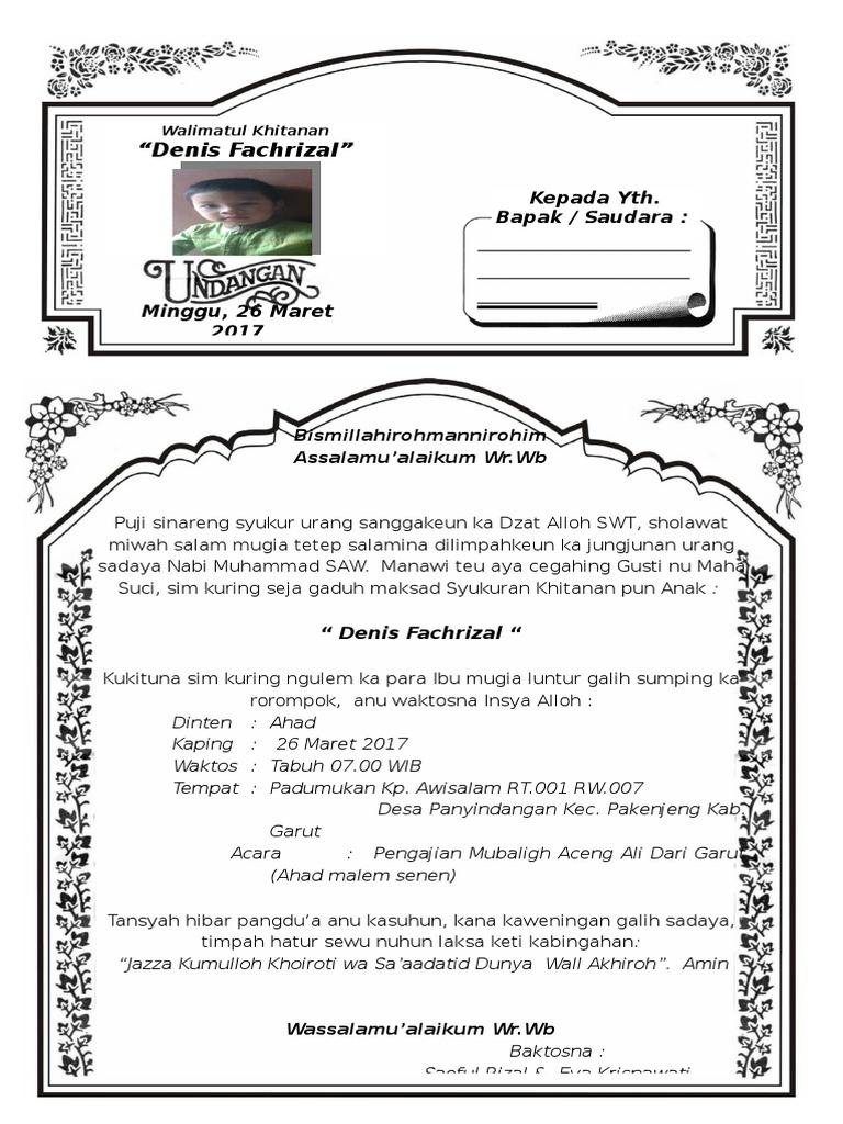 Contoh Kartu Ucapan Khitanan Word Kartu Ucapan Terbaik