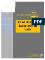 List of Dams and Reservoirs in India Statewise PDF