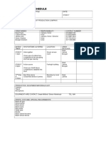 production schedule