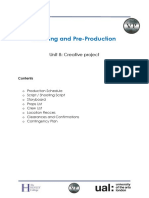 Planning and Pre-Production: Unit 8: Creative Project