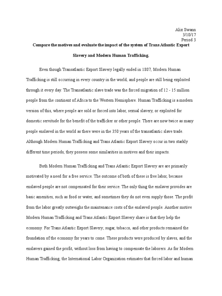 Short essay on slave trade image