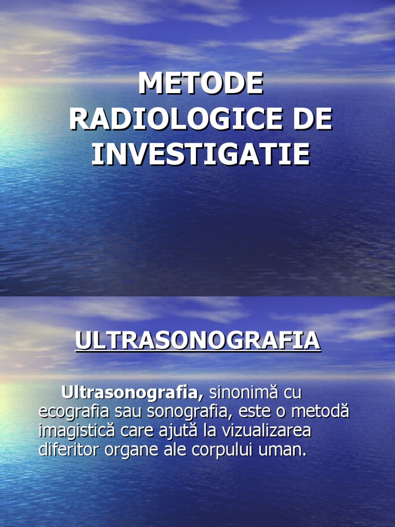 Metode Radiologice de Investigatie | PDF
