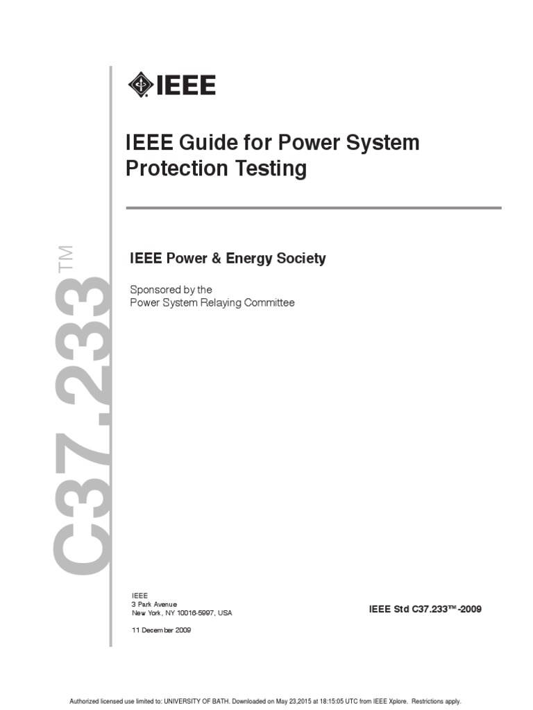 IEEE Guide For Power System Protection Testing PDF PDF Relay