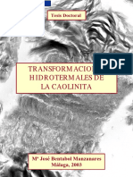 Transformaciones Hidrotermales de La Caolinita-Tesis Doctoral PDF
