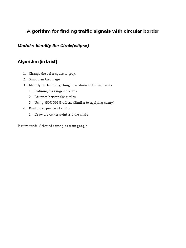 Circle Detection for Traffic Signals | PDF