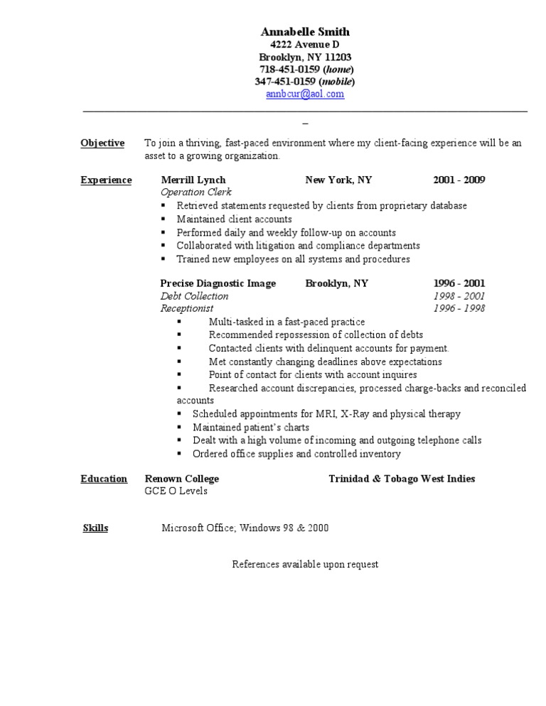 Client-Facing Resume of Annabelle Smith | PDF