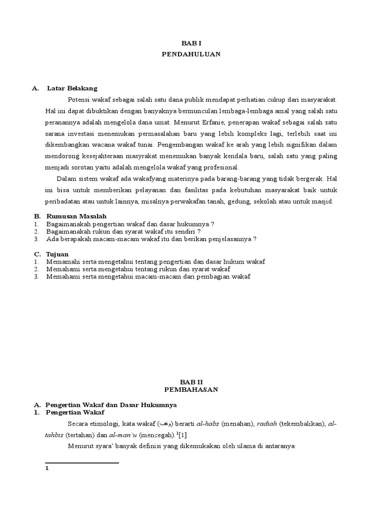Contoh Makalah Wakaf