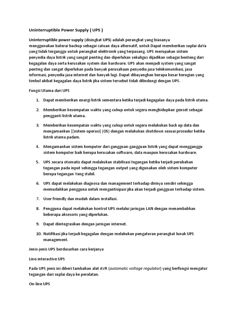 Uninterruptible Power Supply PDF