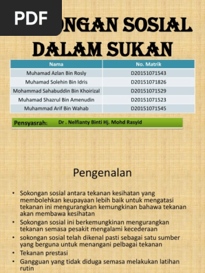 Sokongan Sosial Dalam Sukan Pdf
