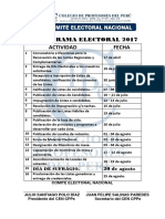 CRONOGRAMA ELECTORAL DEL CPPe 2017