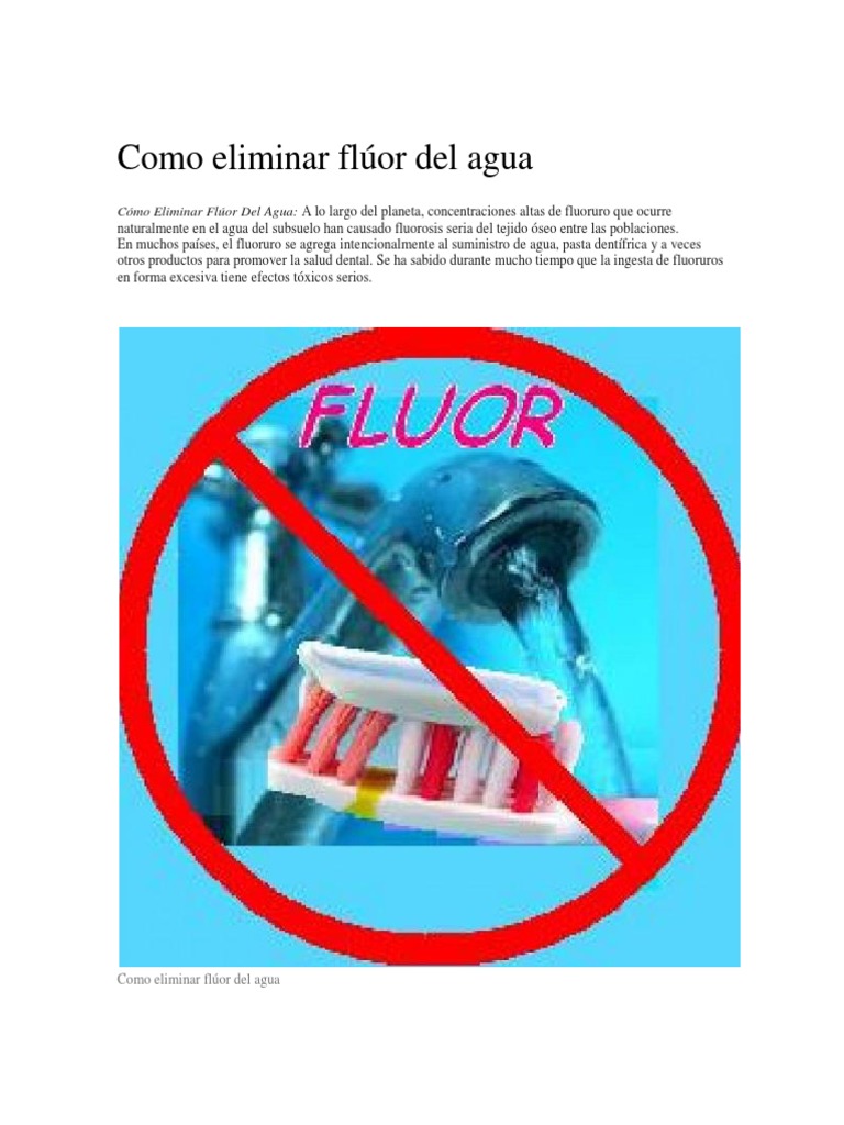 Eliminar Flúor del Agua: Métodos Efectivos | PDF | Flúor | Agua