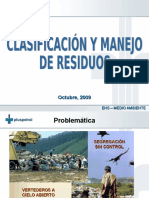 Clasificación y Manejo de RS - Octubre 2009
