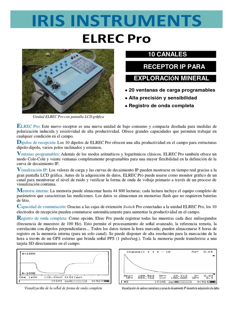 Receptor ELREC Pro para Exploración Mineral | PDF | Adquisición de ...
