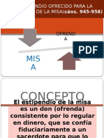 El Estipendio Ofrecido para La Celebracion de La Eucaristia