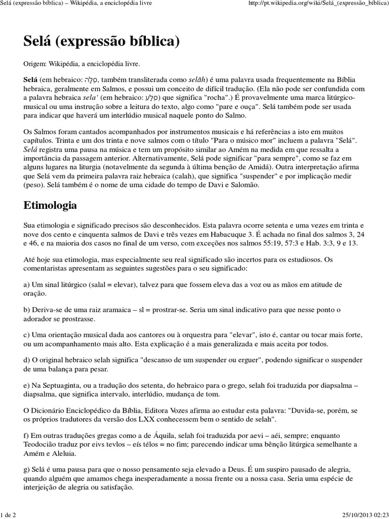 SeláExpressão Bíblica PDF Bíblia Textos religiosos