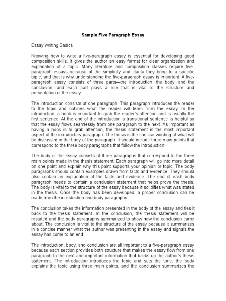 essay in english paragraph