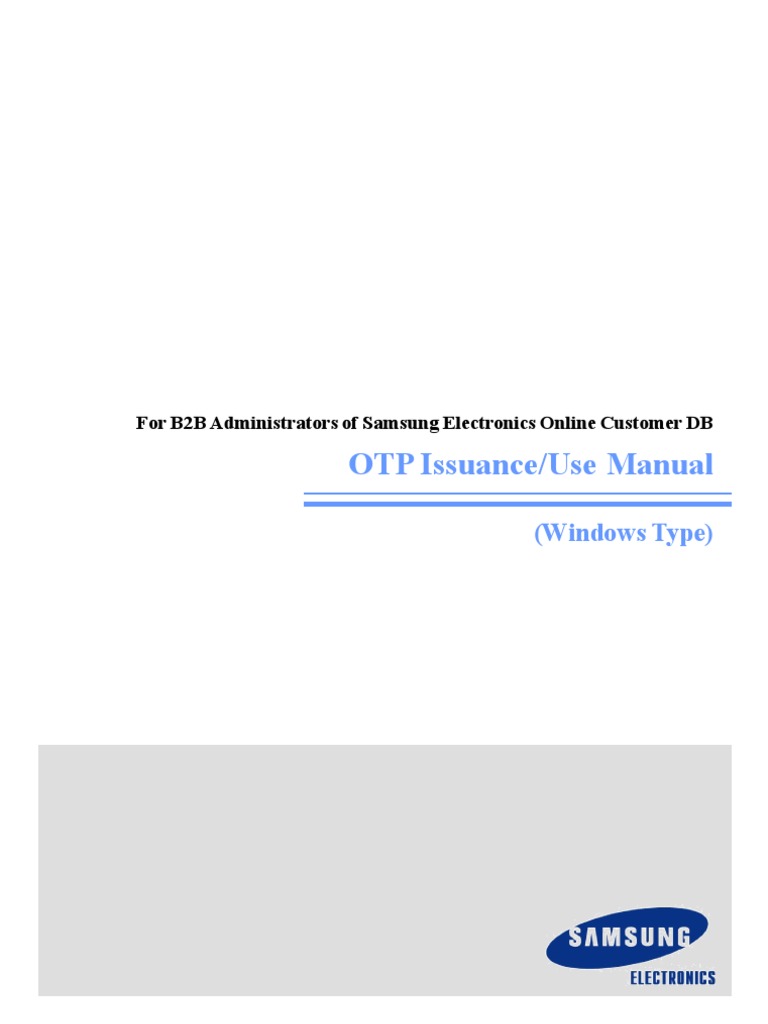 Samsung OTP Installation Guide for Admins | PDF | Computer Network ...