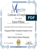 MasterClassManagement Certificate - Karim William