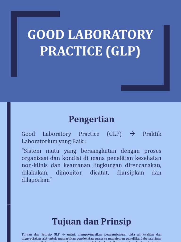 Pengantar Good Laboratory Practice (GLP) | PDF