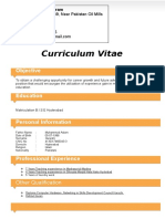 Curriculum Vitae: Objective