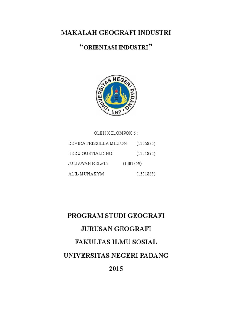 Makalah Geografi Industri
