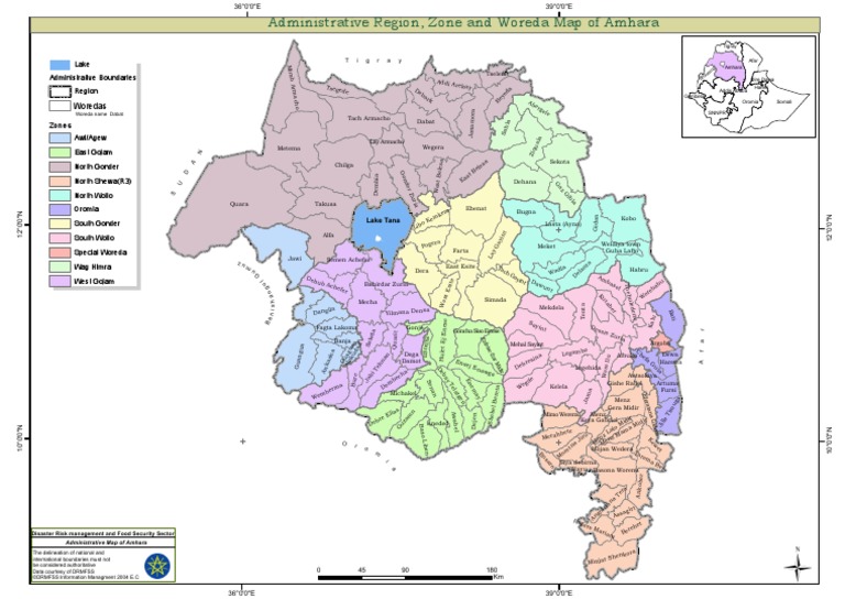 Map Of Amhara Region By Woreda Amhara | Pdf | Ethiopia