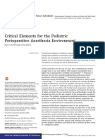 Critical Elements for the Pediatric Peri Op Anaesth