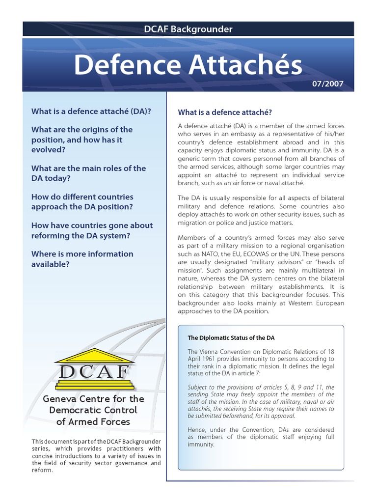 Roles and Evolution of Defence Attachés | PDF | Diplomacy | Military