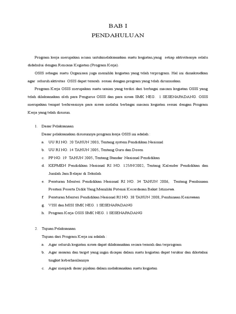 Program Kerja OSIS Bidang Kerohanian | PDF | Karier & Perkembangan | Seni