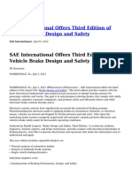 SAE International Offers Third Edition of Vehicle Brake Design and Safety