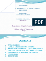 Study of RCC Shear Wall in Multistoried Building: Department of Applied Mechanics