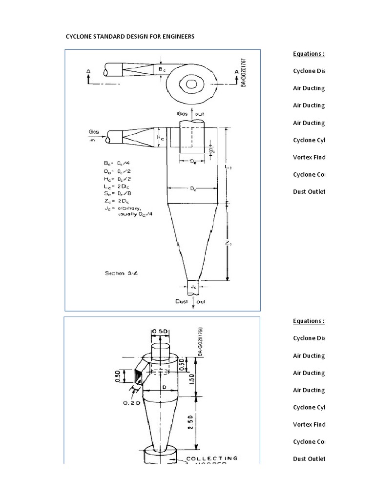 Cyclone Design Standards for Engineers | PDF | Continuum Mechanics ...
