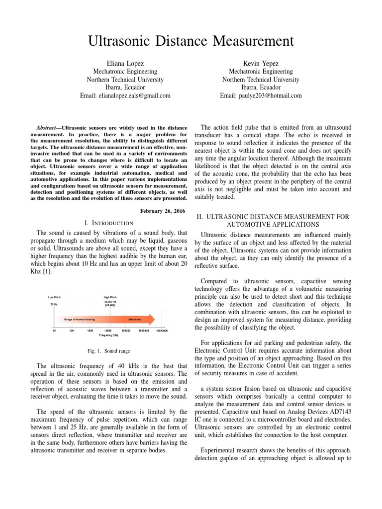 Ultrasonic Distance Measurement Systems | PDF | Ultrasound | Sensor