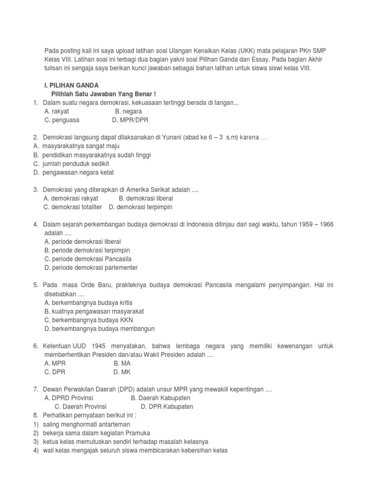 Pada Posting Kali Ini Saya Upload Latihan Soal Ulangan Kenaikan Kelas