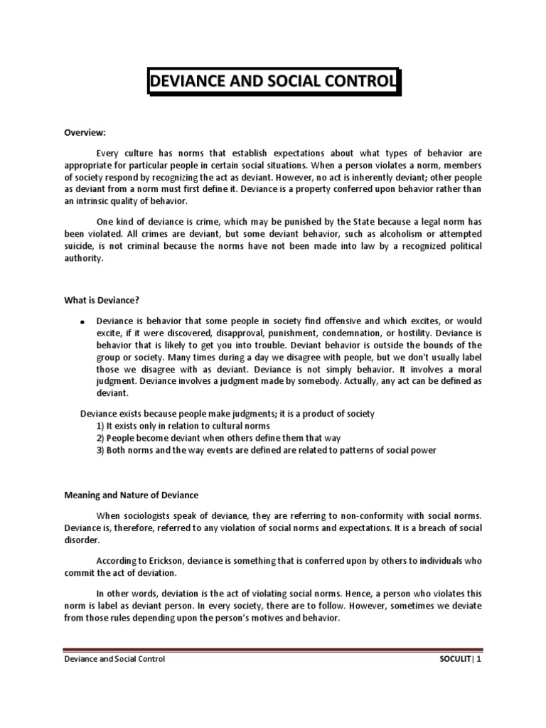 What Is Social Control Sociology
