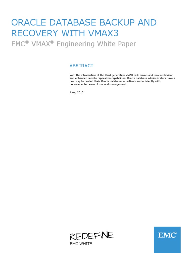 Docu59499 - Oracle Database Backup and Recovery With VMAX3 PDF | PDF ...