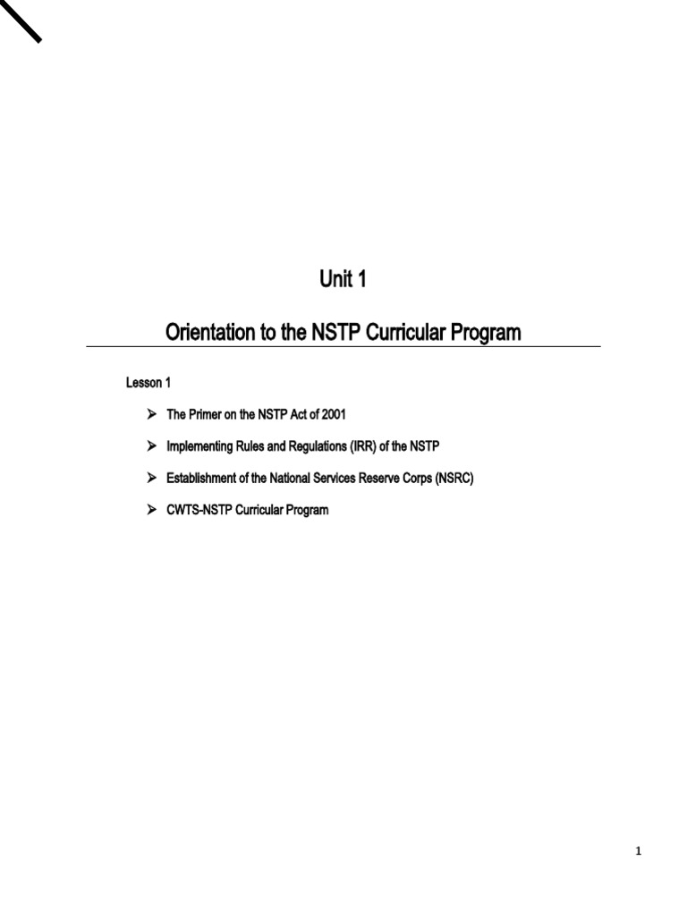 NSTP Overview and NSRC Guidelines | PDF | Attitude (Psychology ...