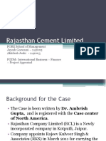 Rajasthan Cement Case - Project Appsaisal