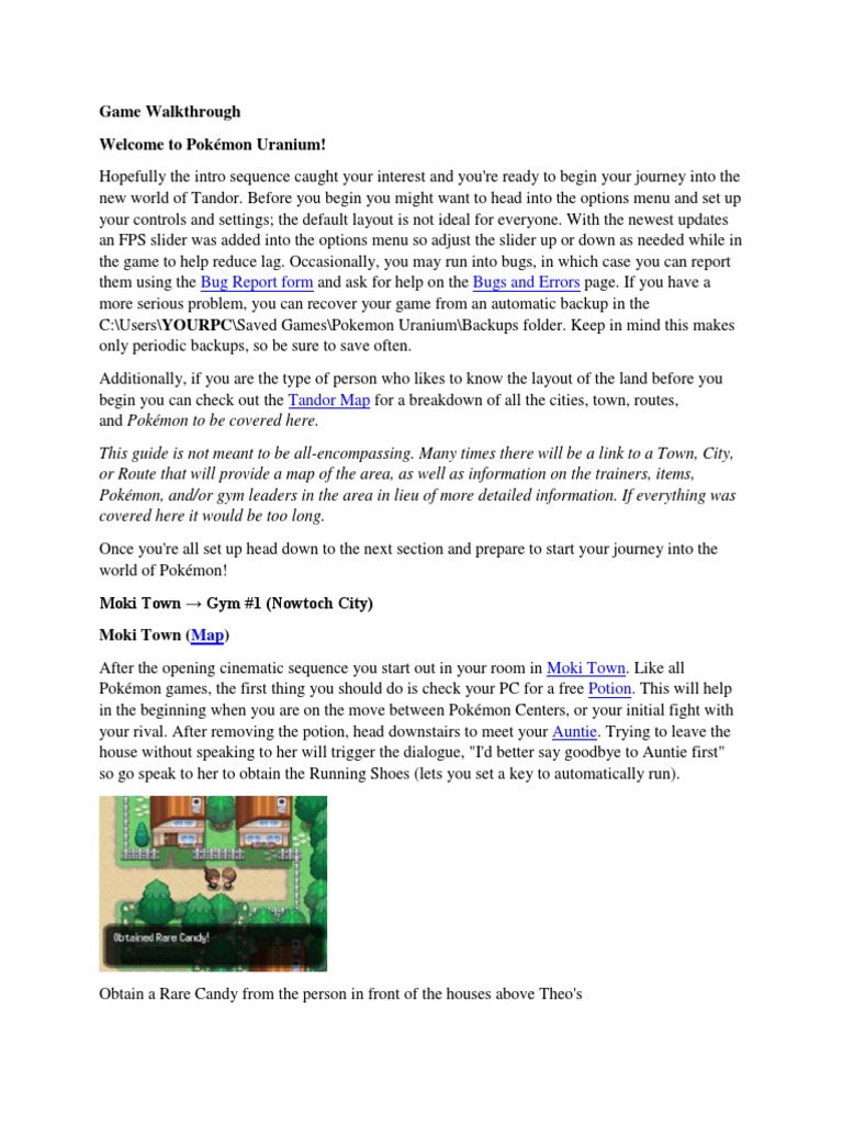 Uranium Game Walkthrough | PDF | Pokémon | Leisure