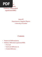 Chapter - Numerical Differentiation, Ordinary Differential Equations (ODE)