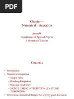 Chapter - Numerical Integration: Aman W Department of Applied Physics University of Gondar