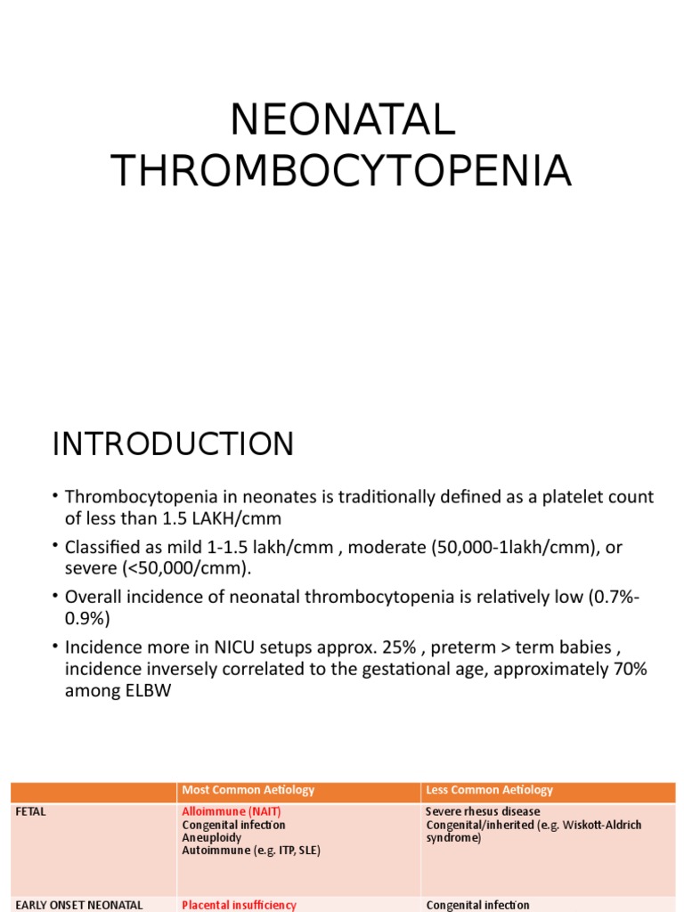 Neonatal thrombocytopenia blood immunology
