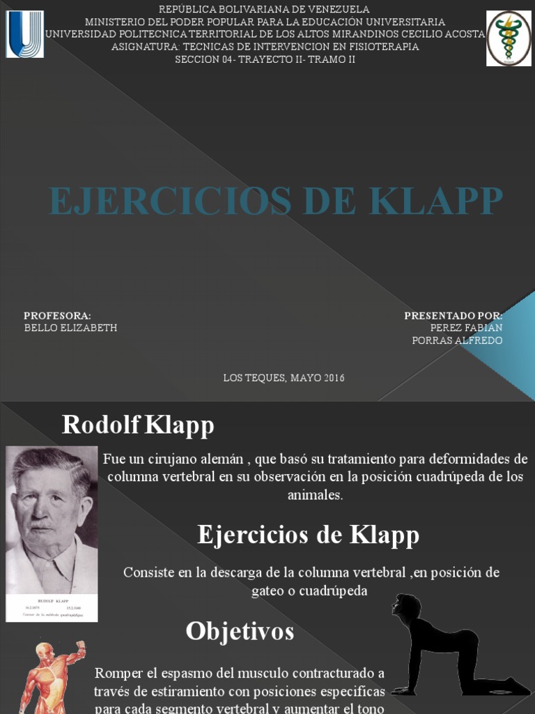 Ejercicios de Klapp en Fisioterapia | PDF | Escoliosis | La columna ...