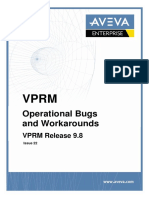 AVEVA VPRM Operational Bugs and Workarounds