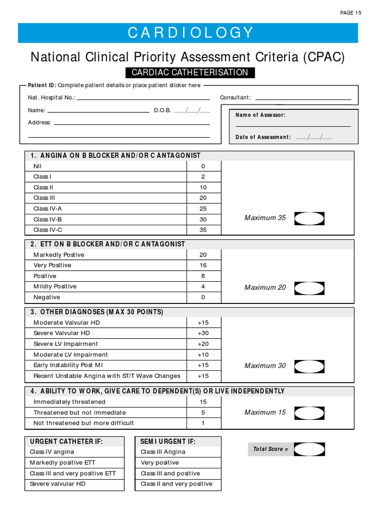 Criterii de Acces Prioritar PT Cateterism Cardiac | PDF | Clinical ...