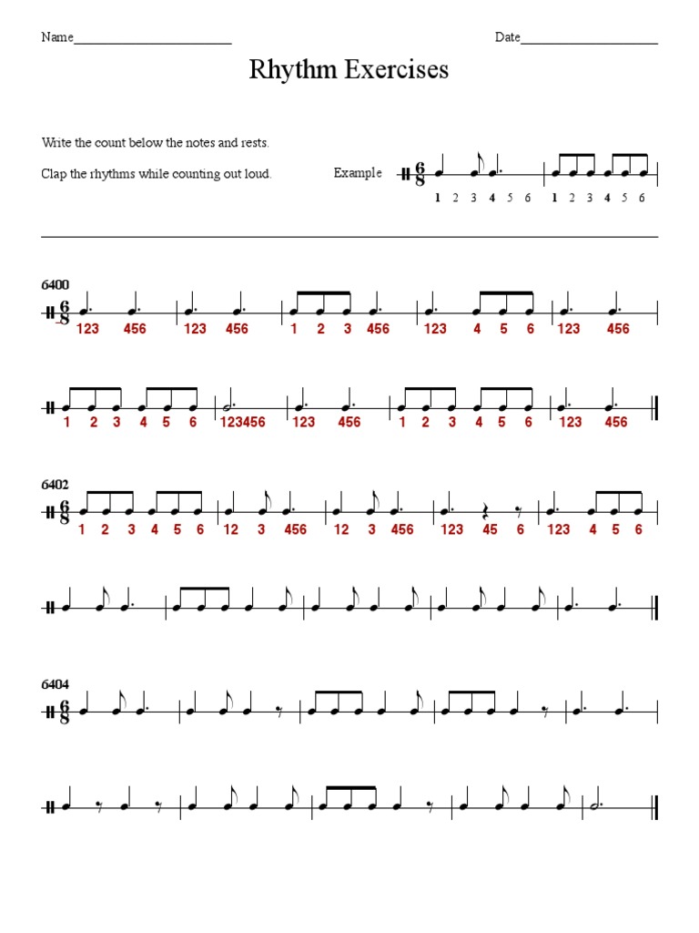Rhythm Exercise in 6:8 1 | PDF